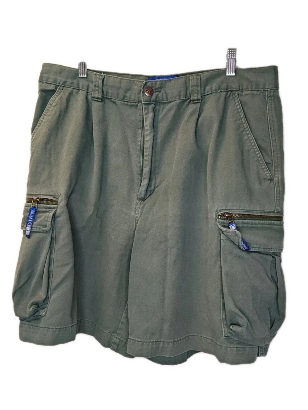 Vtg 80s Ocean Pacific Baggy Pocket Cargo Pleated Shorts Fits 38/9" Green Skater